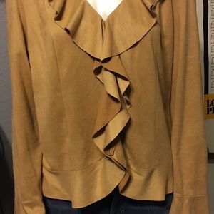 Oscar de la Renta Tan Ruffle Top - 12